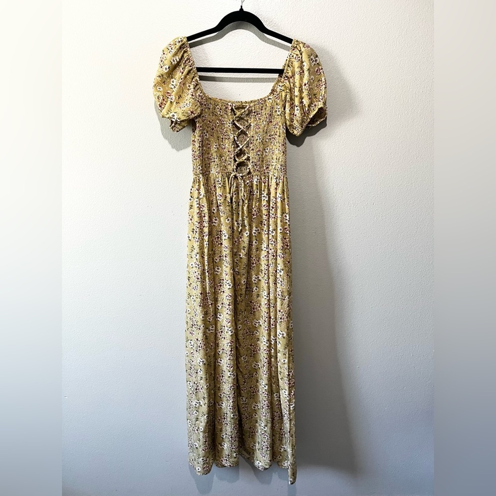 PIE IN THE SKY- Floral Yellow Maxi Dress Size M - Picture 2 of 5